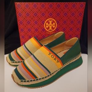 Tory Burch Daisy slip-on trainer canyon stripe/ equestrian green #57309